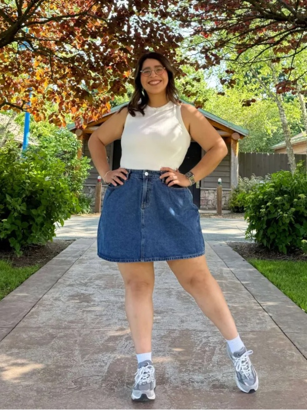 Shiny By Nature Denim Mini Skirt